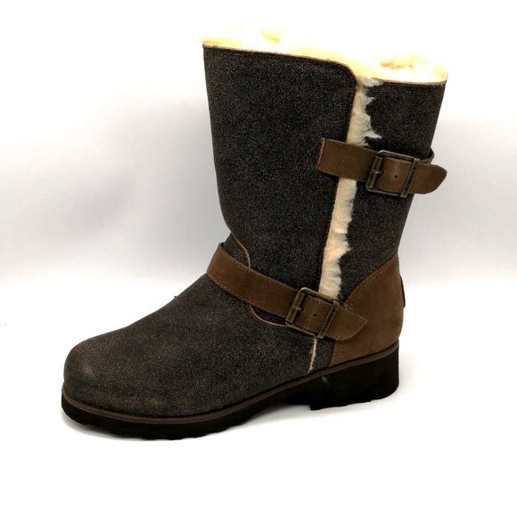 BearPaw Shoes - Bearpaw Womens Winter Boots Sara Browm Suede Pull On Round Toe Faux Fur Lined 10